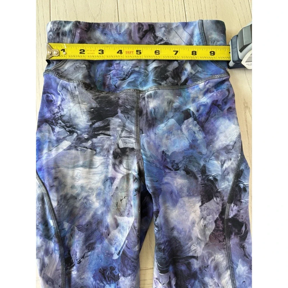 Lululemon Fast and Free High-Rise Leggings Blue Purple Print Size 0 EUC 25